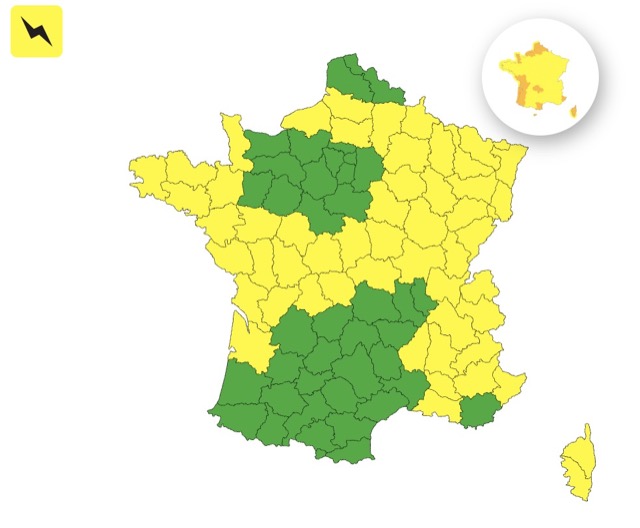 Les 23 départements en alerte jaune : une température extrême menace l&rsquo;Hexagone ce jeudi