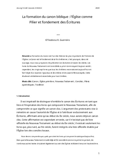 L’Église, le Pilier Inviolable : Pourquoi la Sola Scriptura Est une Érreur Historique